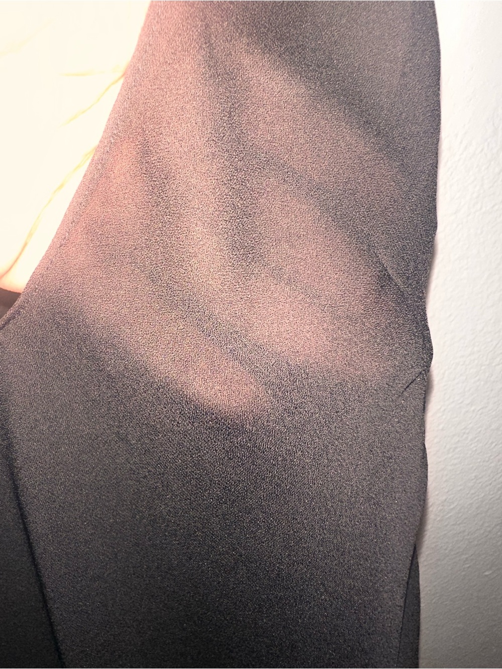 Max Studio Silk Black Sheer V-Neck Slip - Picture 2 of 4